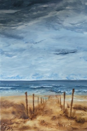 Zeegezicht, olieverf, 70x50 cm 2022, Verkocht 